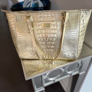 Brahmin Gold Leather Tote Bag